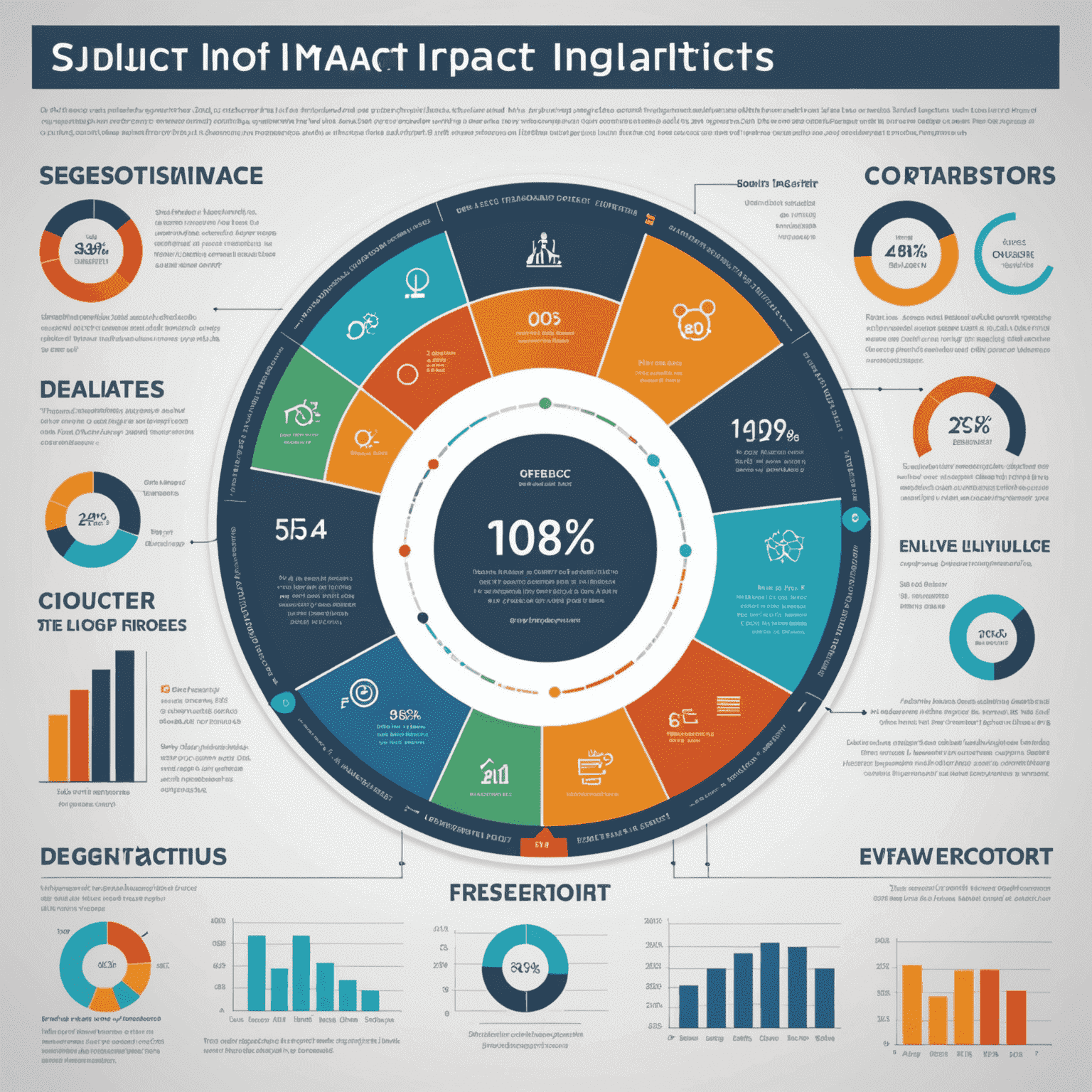 Infografik zur Wirkungsanalyse: Zeigt verschiedene Metriken und Indikatoren, die zur Bewertung von Projektauswirkungen verwendet werden